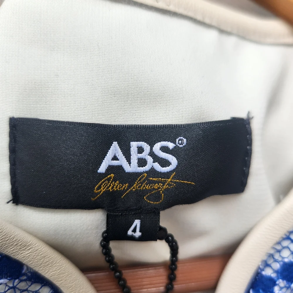 ABS Allen Schwartz Women's Dress Size 4 Blue Floral Lined Classic NWT Made USA - Picture 6 of 10